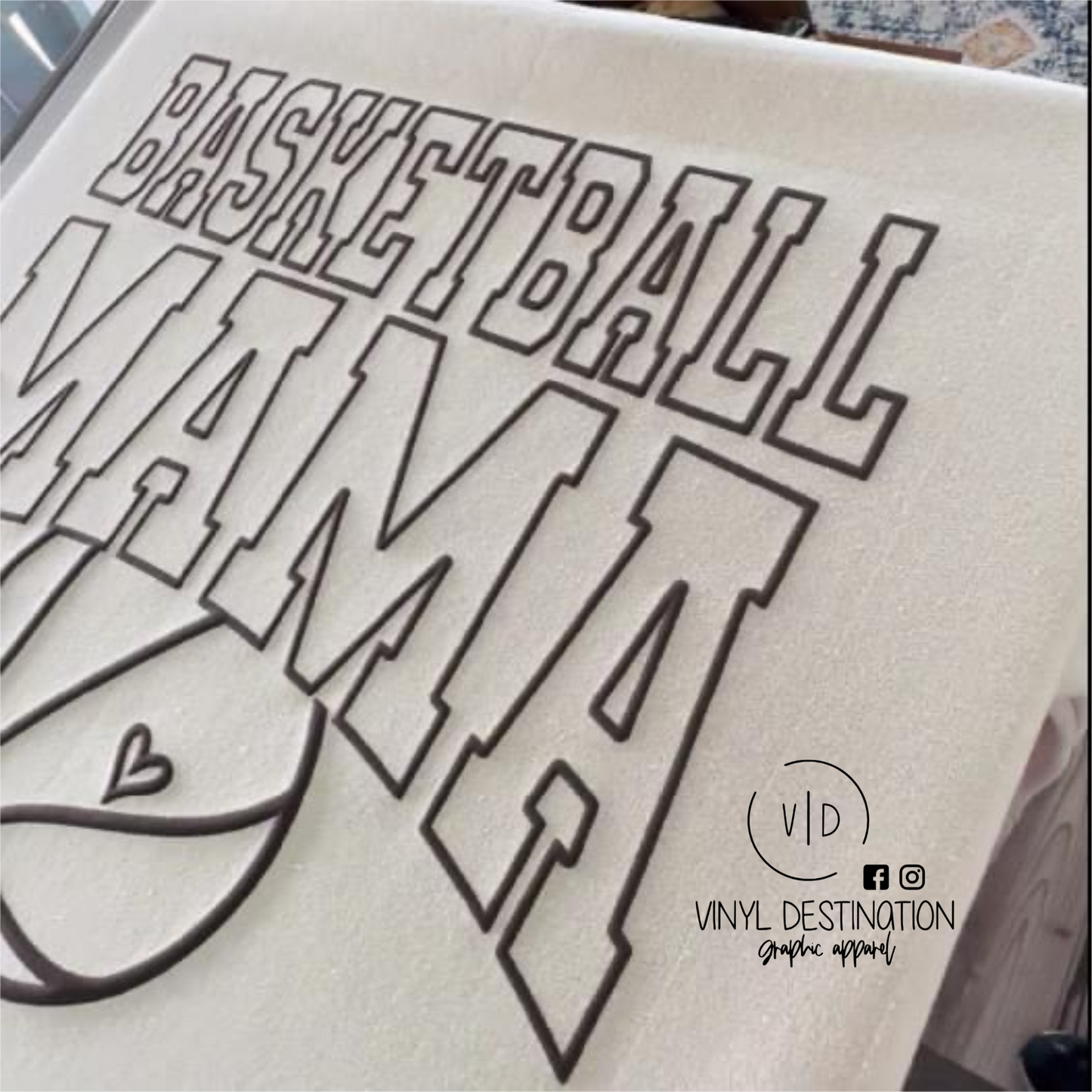 PUFF PRINT BASKETBALL MAMA