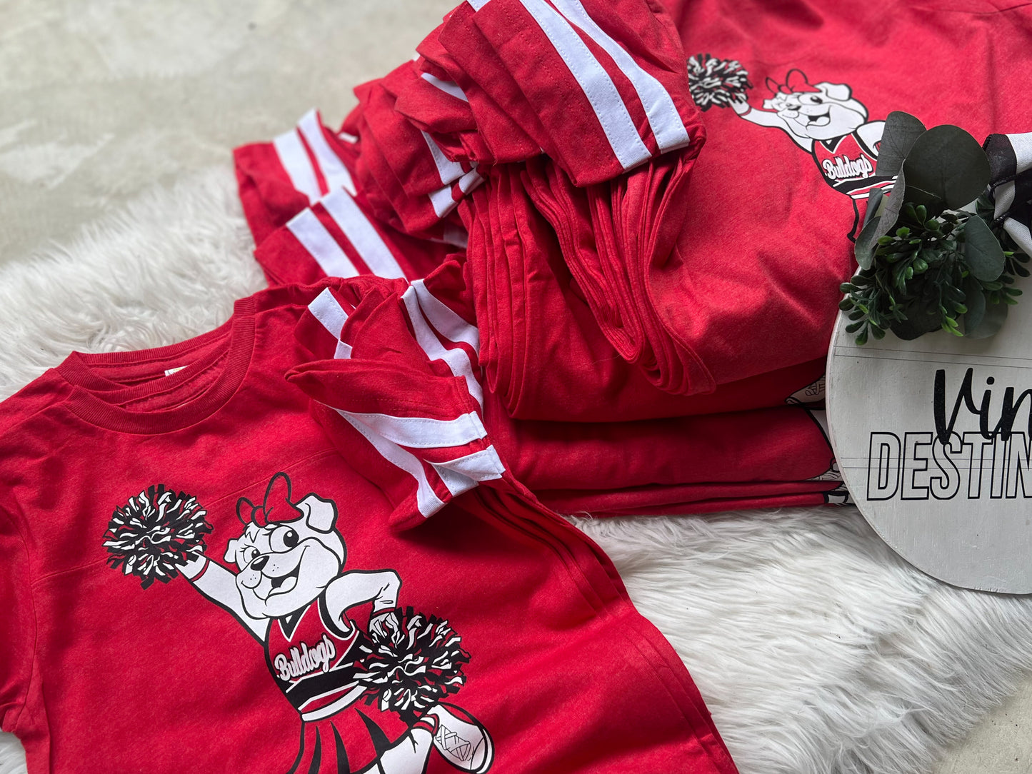 VINTAGE BULLDOG CHEER VARSITY TEE-ADULT