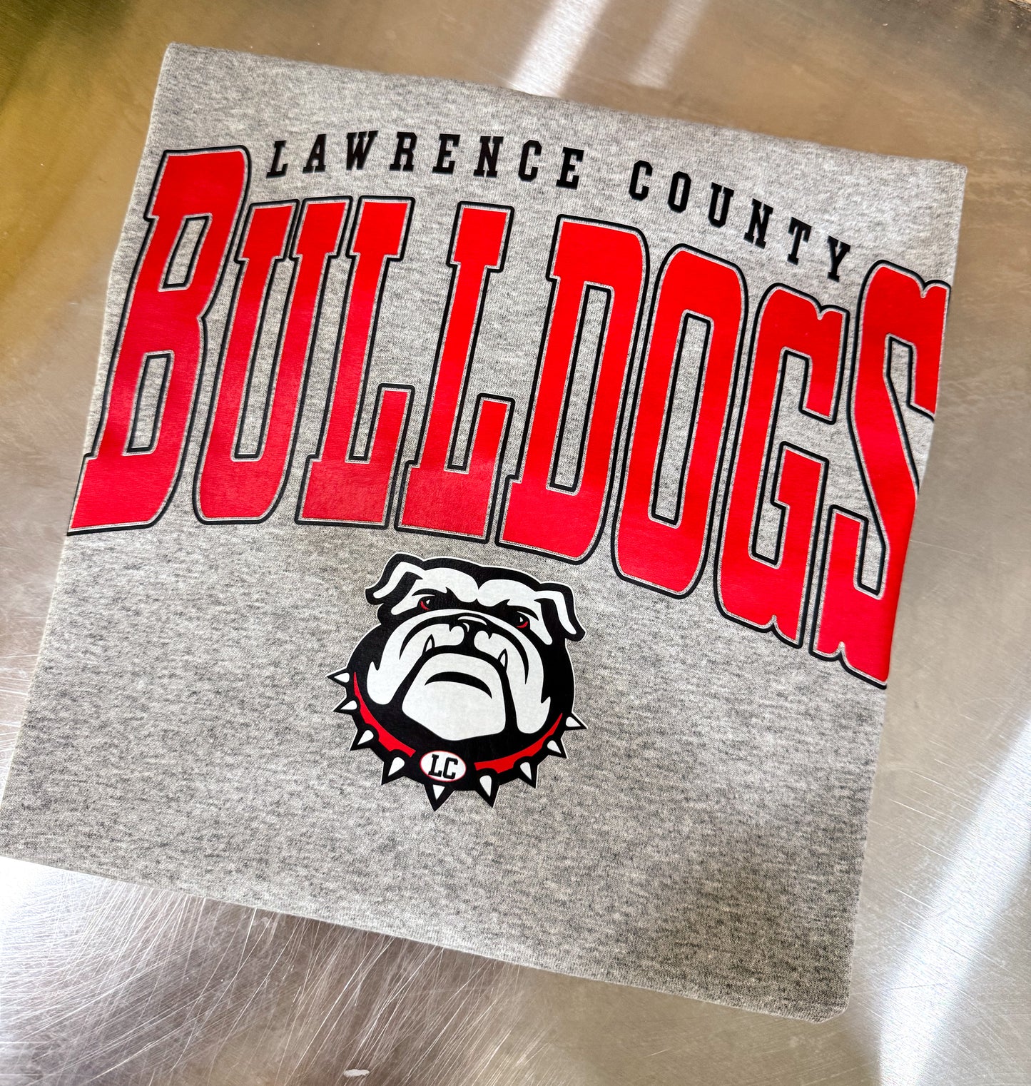 LAWRENCE COUNTY BULLDOGS ARCHED 2025 DESIGN Tee/Crew/Hoodie