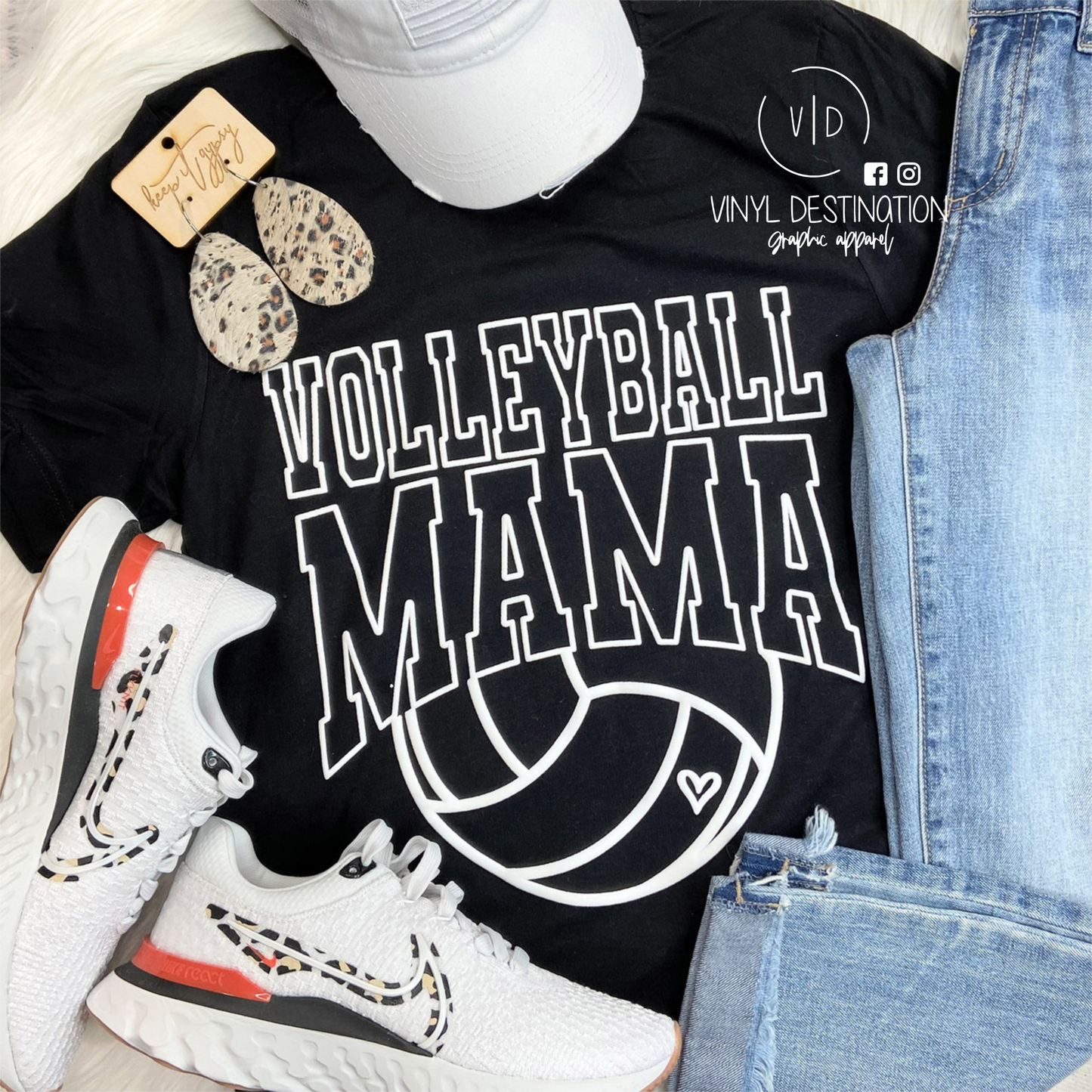 PUFF PRINT VOLLEYBALL MAMA