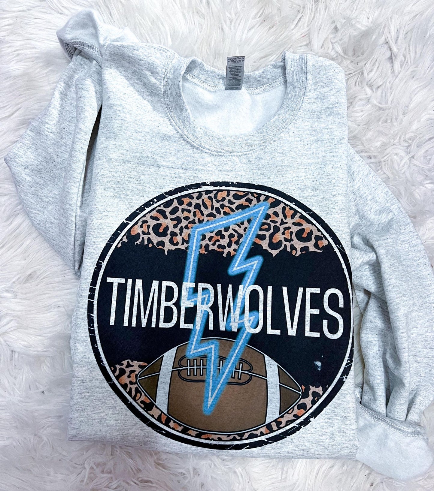 Leopard & Lightning Timberwolves Tee + Crew