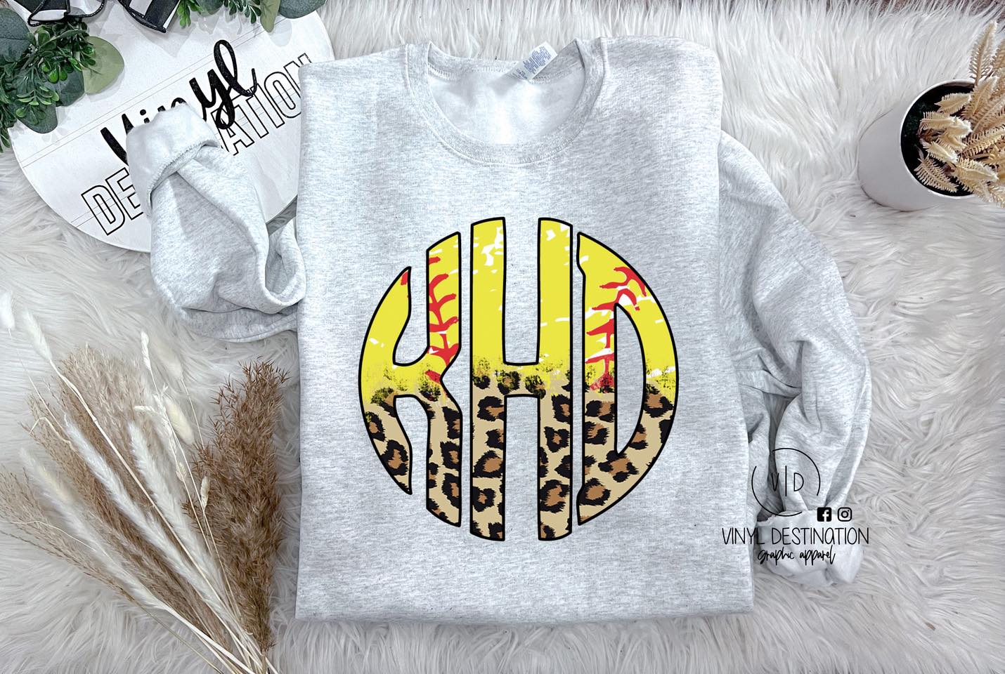 YOUTH SOFTBALL MONOGRAM CREW/TEE