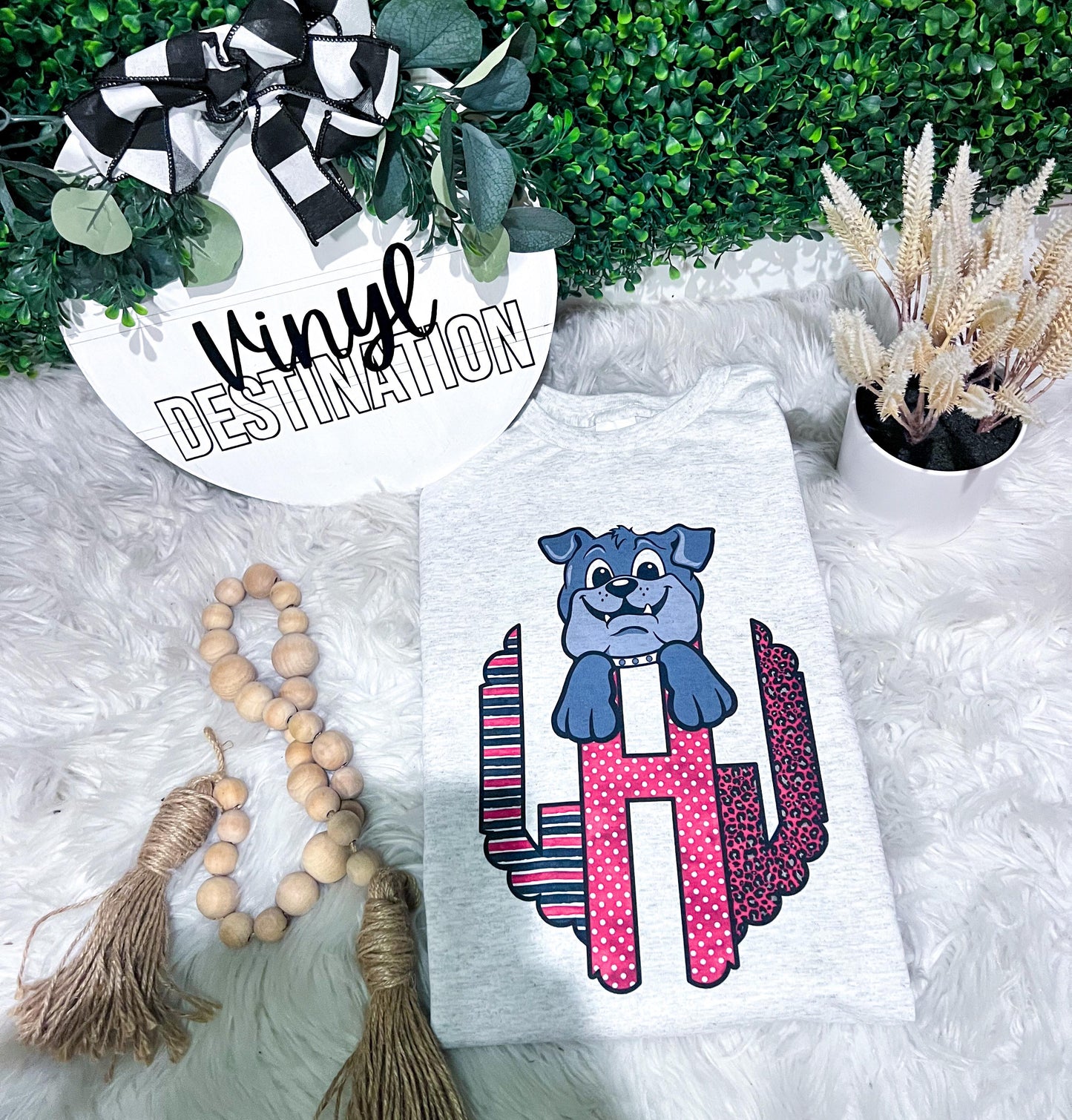 Bulldog Monogram Crew + Tee