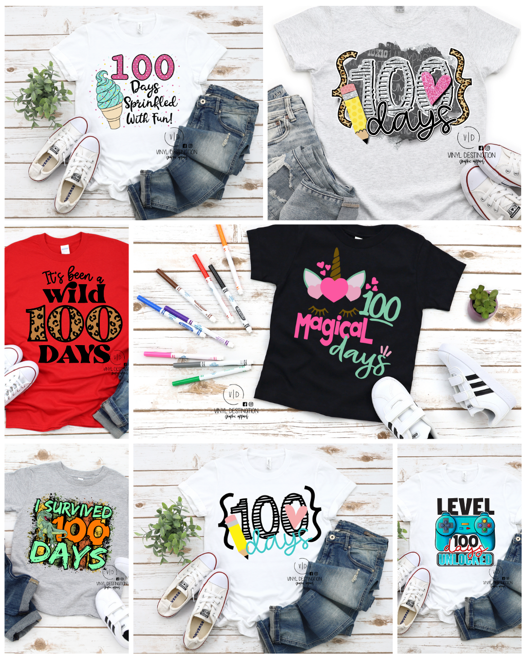 YOUTH 100 DAYS TEES-MULTIPLE OPTIONS