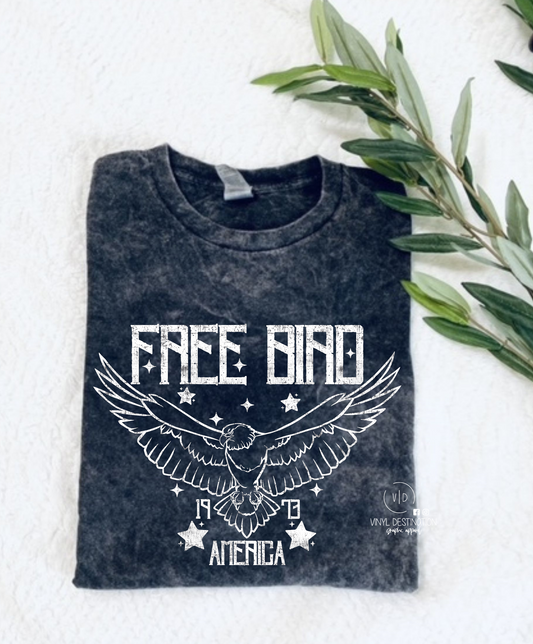 Grunge Free Bird Acid Washed Tee