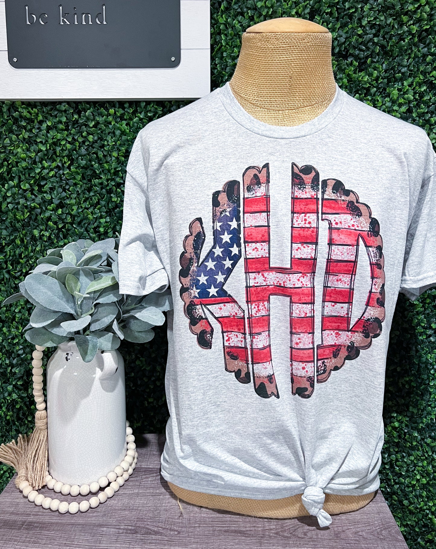 STARS & STRIPES MONOGRAM CREW NECK PULLOVER + TEE