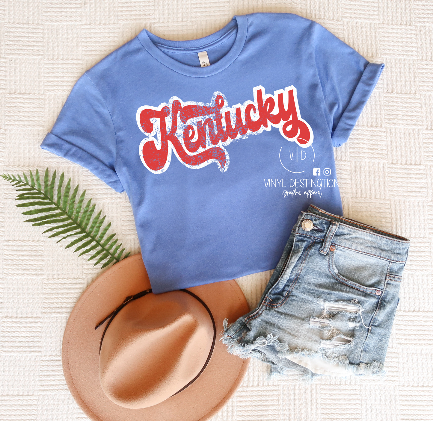 RETRO RED & WHITE KENTUCKY TEE