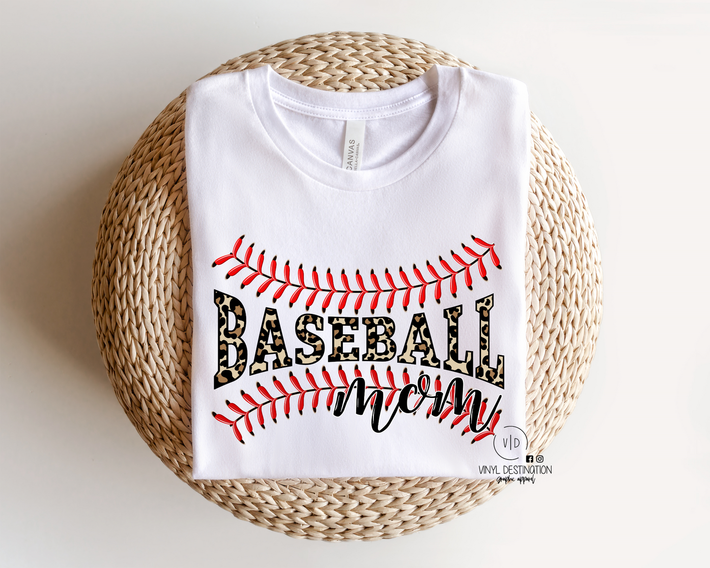 Leopard Baseball Mom Tee