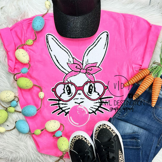 EASTER BUNNY CHENILLE PATCH TEE