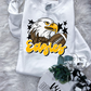 EAGLES MASCOT FOOTBALL TEE, CREWNECK, OR HOODIE