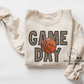 "Bling" effect BASKETBALL GAME DAY ON CREAM - adult & youth
