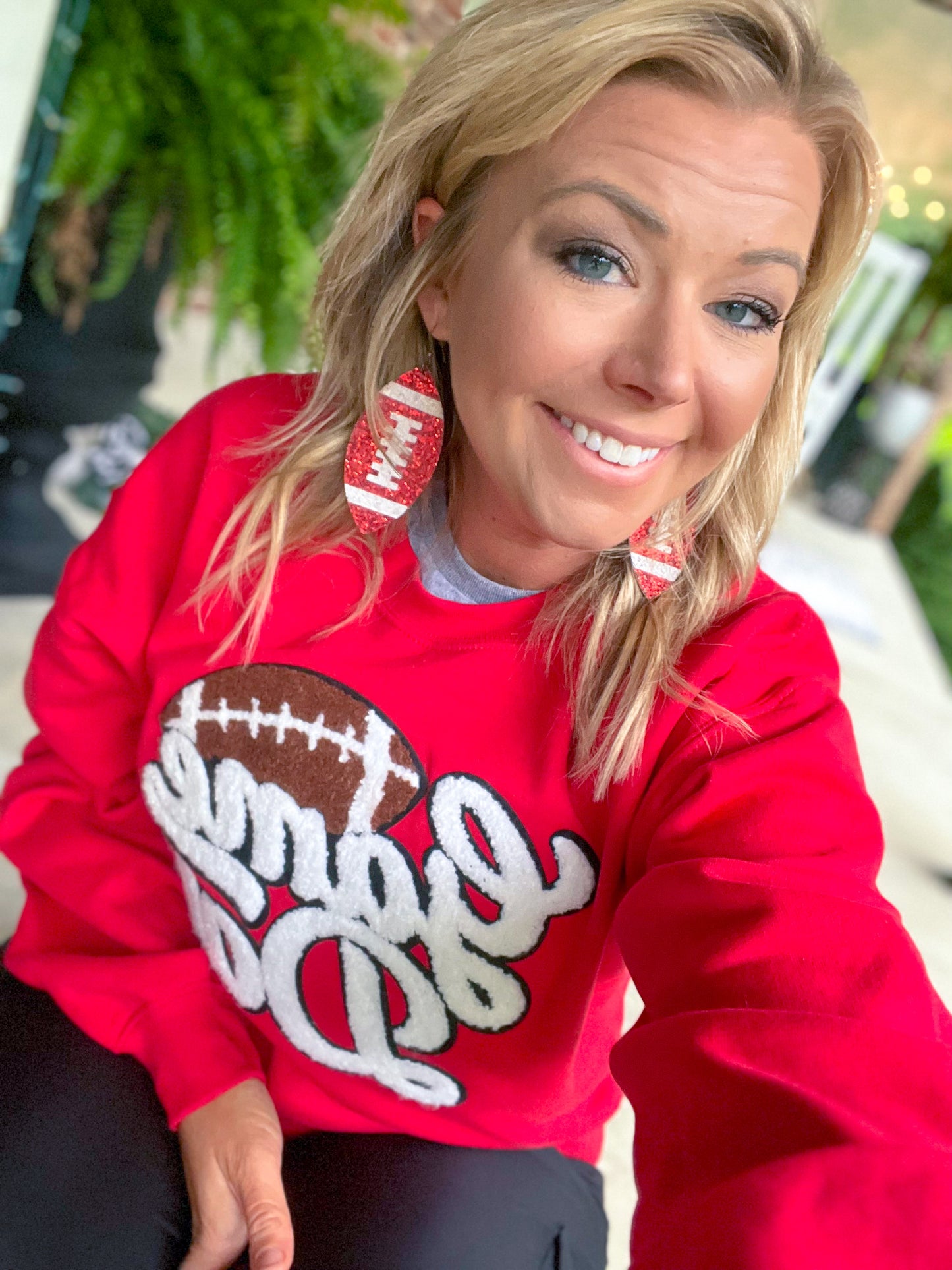 FOOTBALL GAME DAY PATCH CREWNECK SWEATSHIRT