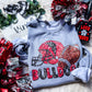 "Bling" effect Bulldog Football- adult & youth