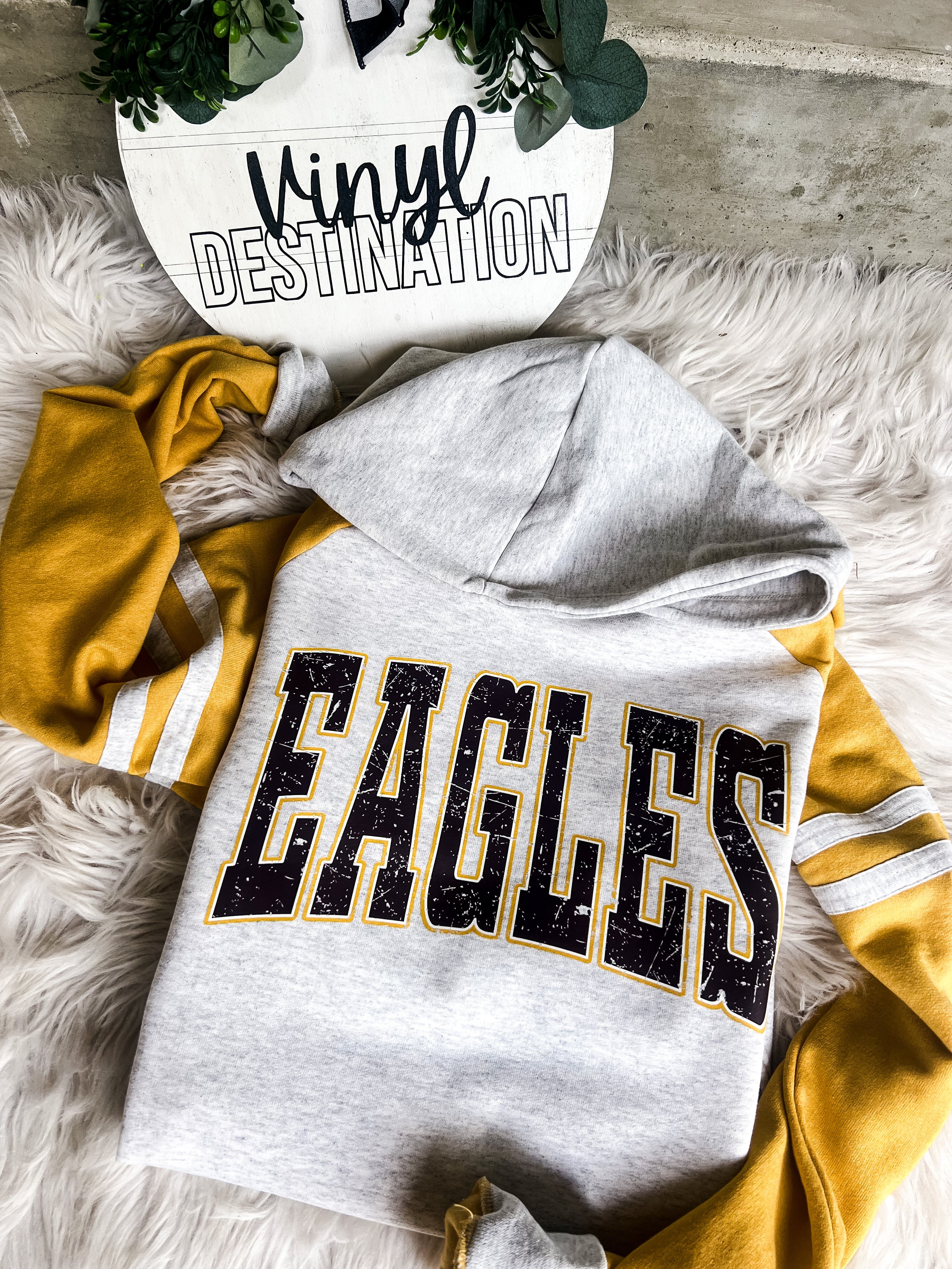 Varsity store striped hoodie