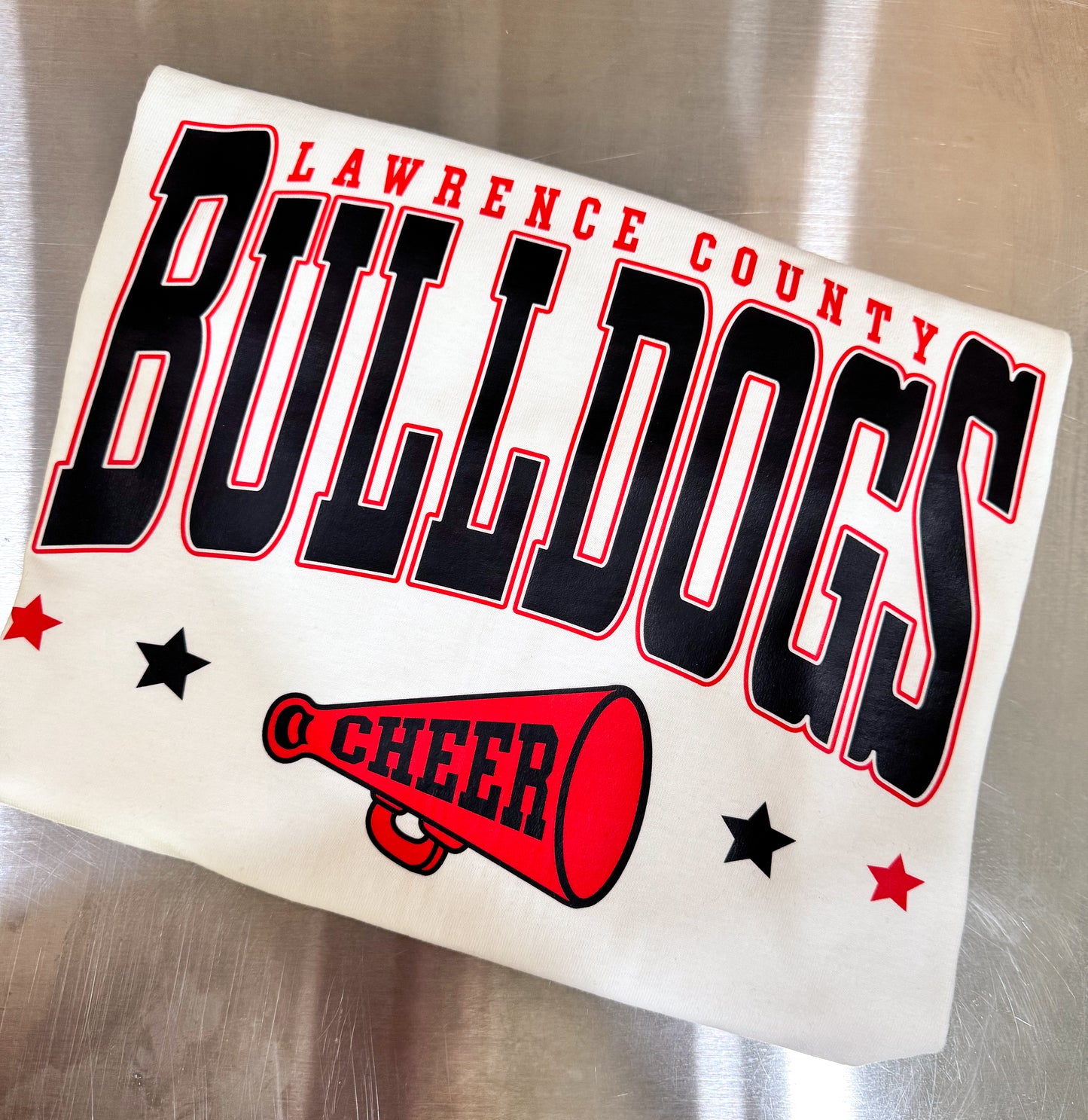 LAWRENCE COUNTY CHEER MEGAPHONE DESIGN Tee/Crew/Hoodie