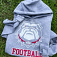 BULLDOG FOOTBALL ON GREY  TEE-CLEARANCE