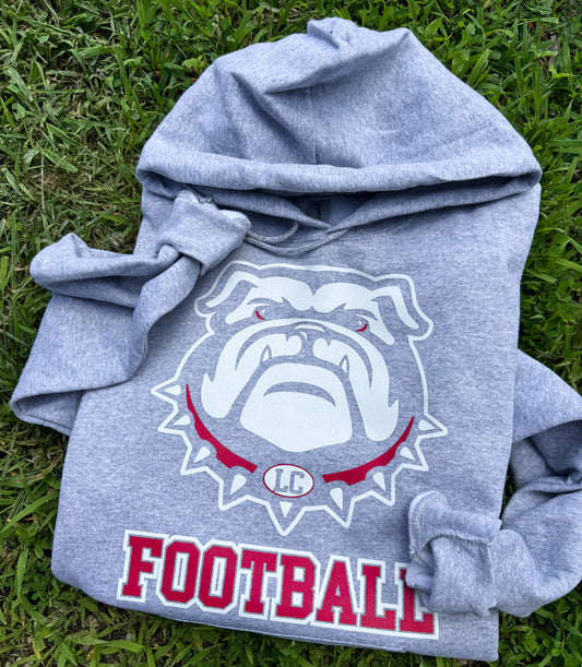 BULLDOG FOOTBALL ON GREY  TEE-CLEARANCE