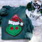 SEQUIN CHRISTMAS fuzzy chenille patch crew + tee