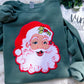 SANTA fuzzy chenille patch crew + tee