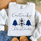 KENTUCKY CHRISTMAS-BLUE PLAID TREES CREW/TEE