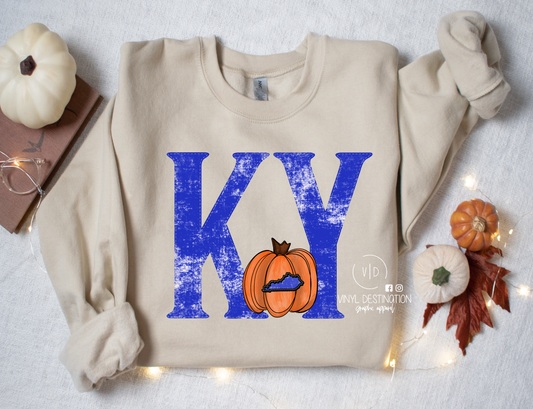 KY fall pumpkin Crew + Tee