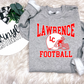 LAWRENCE FOOTBALL HELMET ON GREY CREWNECK SWEATSHIRT