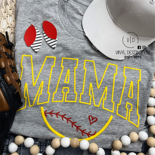 PUFF PRINT SOFTBALL MAMA