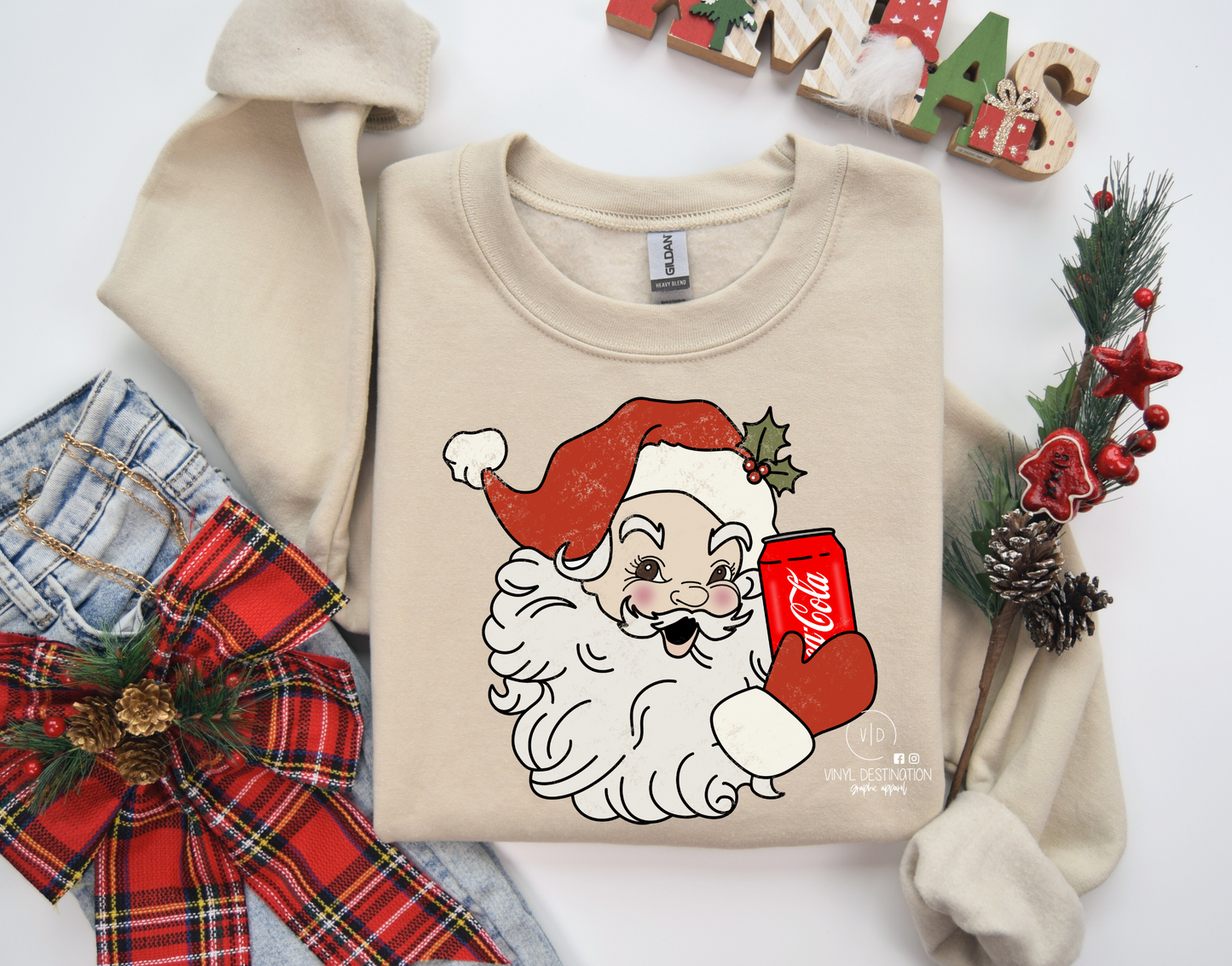 Vintage Santa with soda Crew/Tee