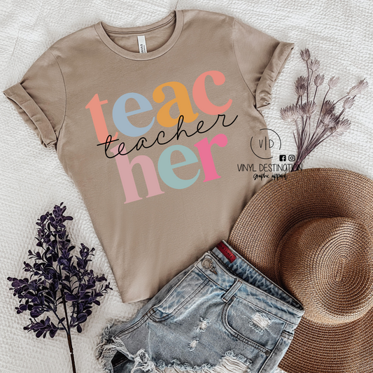 Trendy Modern Teacher Tee