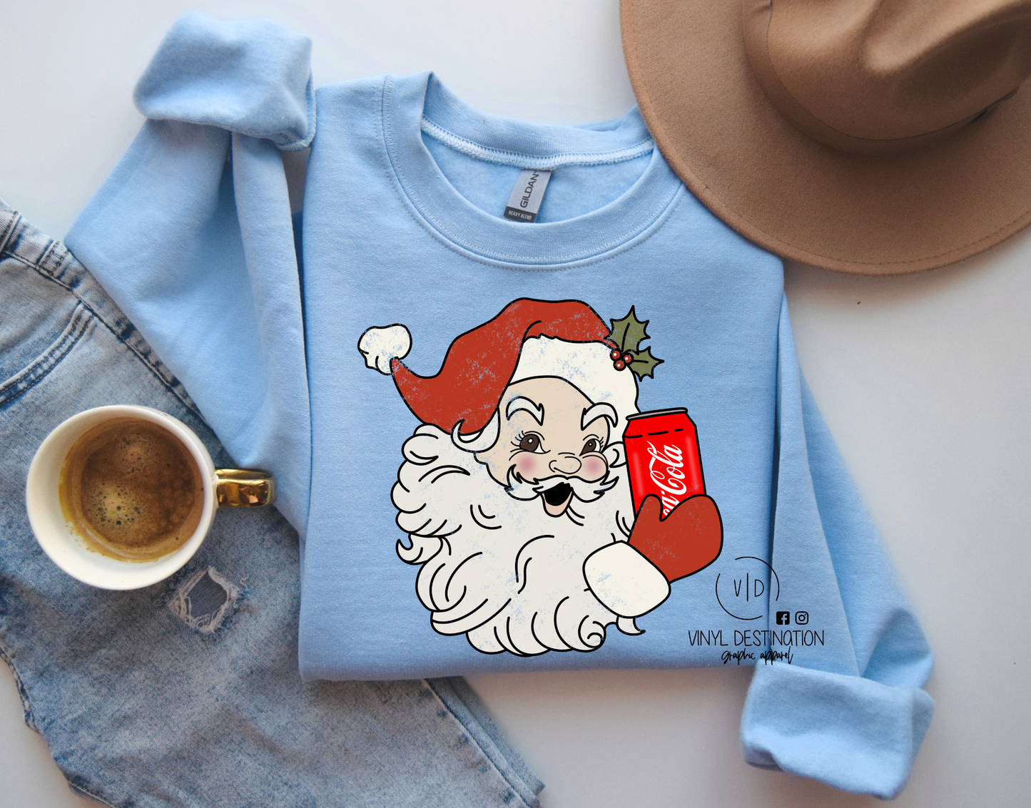 Vintage Santa with soda Crew/Tee