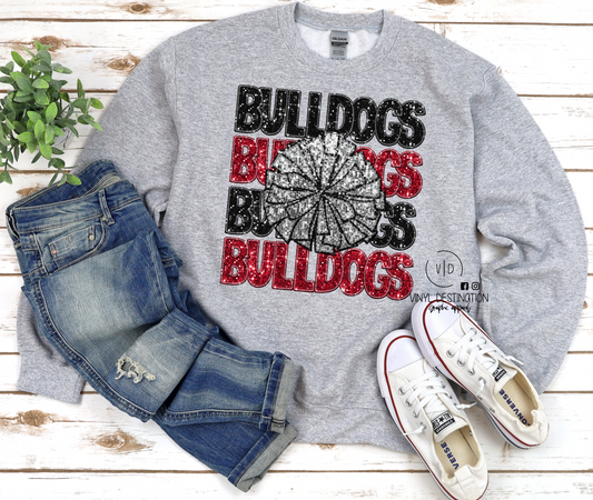 "Bling" effect Bulldogs Cheer- adult & youth