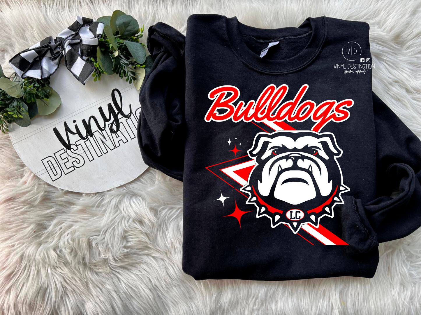 BULLDOGS ZIG STRIPE CREW,TEE,HOODIE