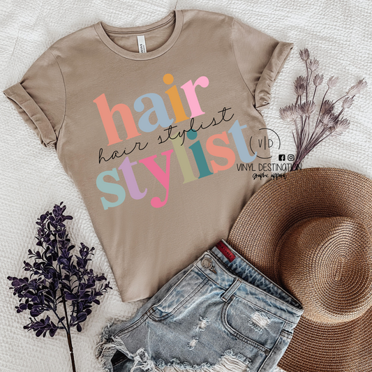 Trendy Modern Hair Stylist Tee