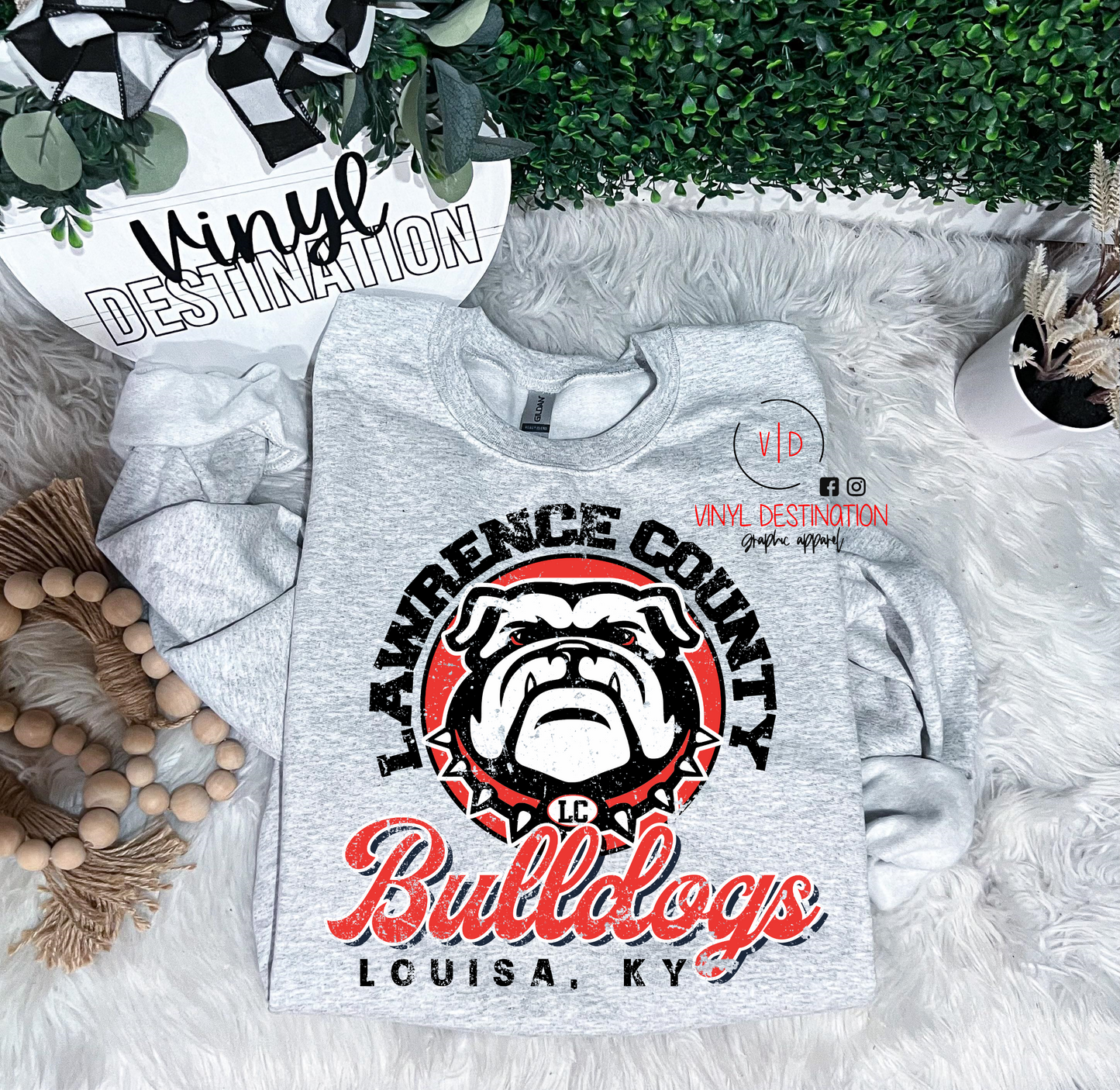 LC bulldogs Louisa, KY vintage school spirit