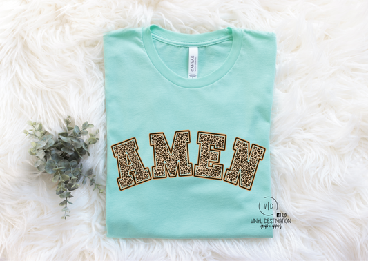 AMEN LEOPARD + MINT TEE