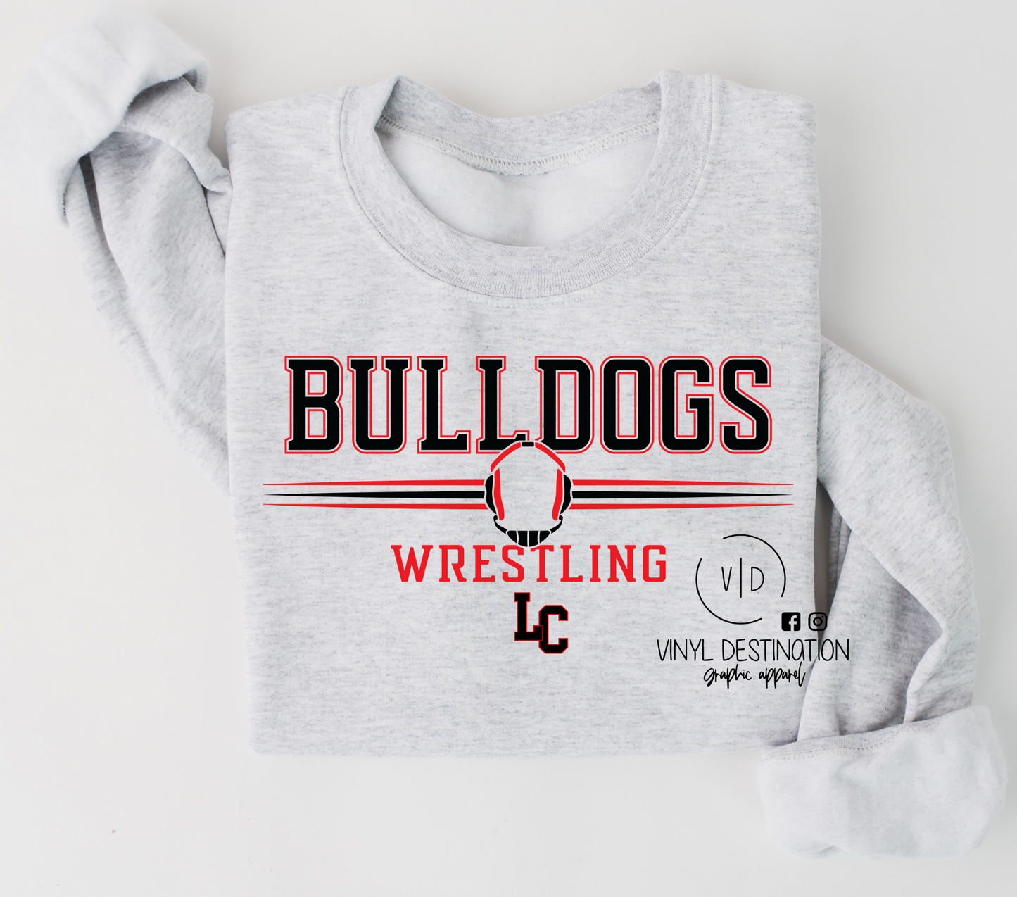 BULLDOGS WRESTLING VARSITY STYLE CREW + TEE