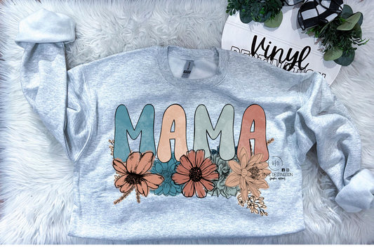 BOHO FLORAL mama crew + tee