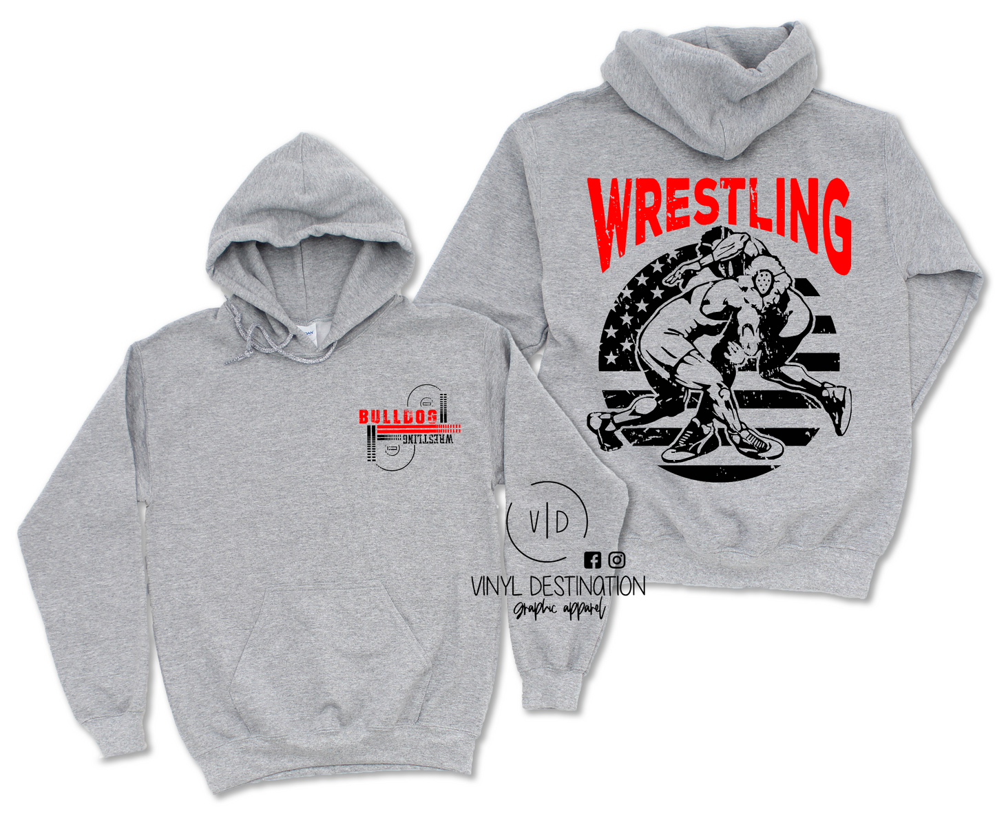 BULLDOGS WRESTLING FRONT & BACK