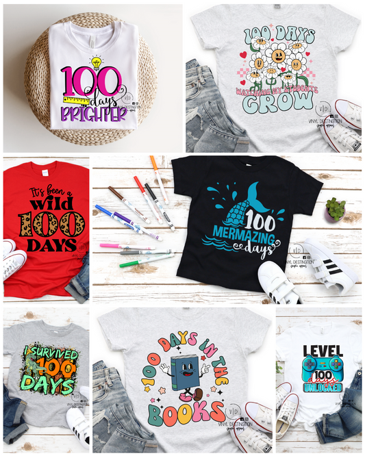 YOUTH 100 DAYS TEES-MULTIPLE OPTIONS