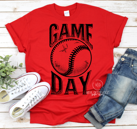 GAME DAY BASEBALL DISTRESSED TEE