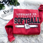 LAWRENCE COUNTY BULLDOGS SOFTBALL ON RED- TEE,CREW,HOODIE
