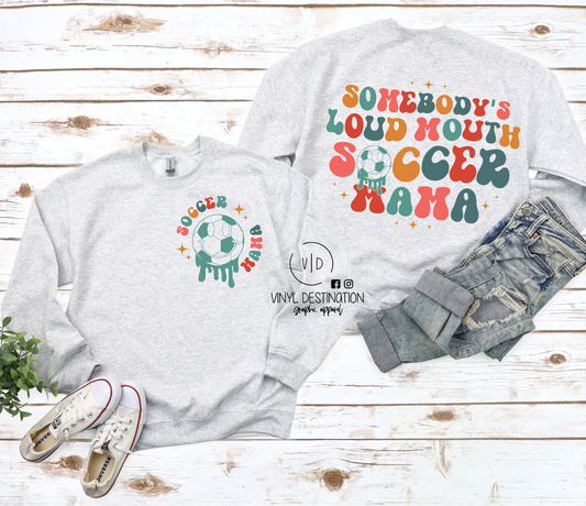 LOUD MOUTH SOCCER MAMA CREW/TEE