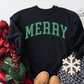 Vintage Merry on Black Crewneck