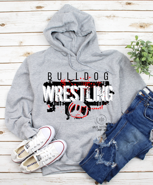 SHREDDED BULLDOG WRESTLING  TEE, SWEATSHIRT, HOODIE