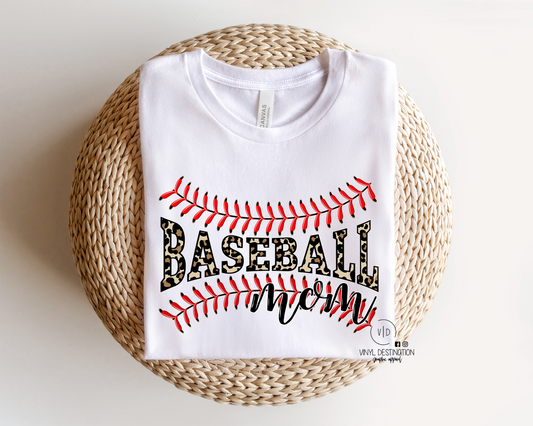 Leopard Baseball Mom Tee