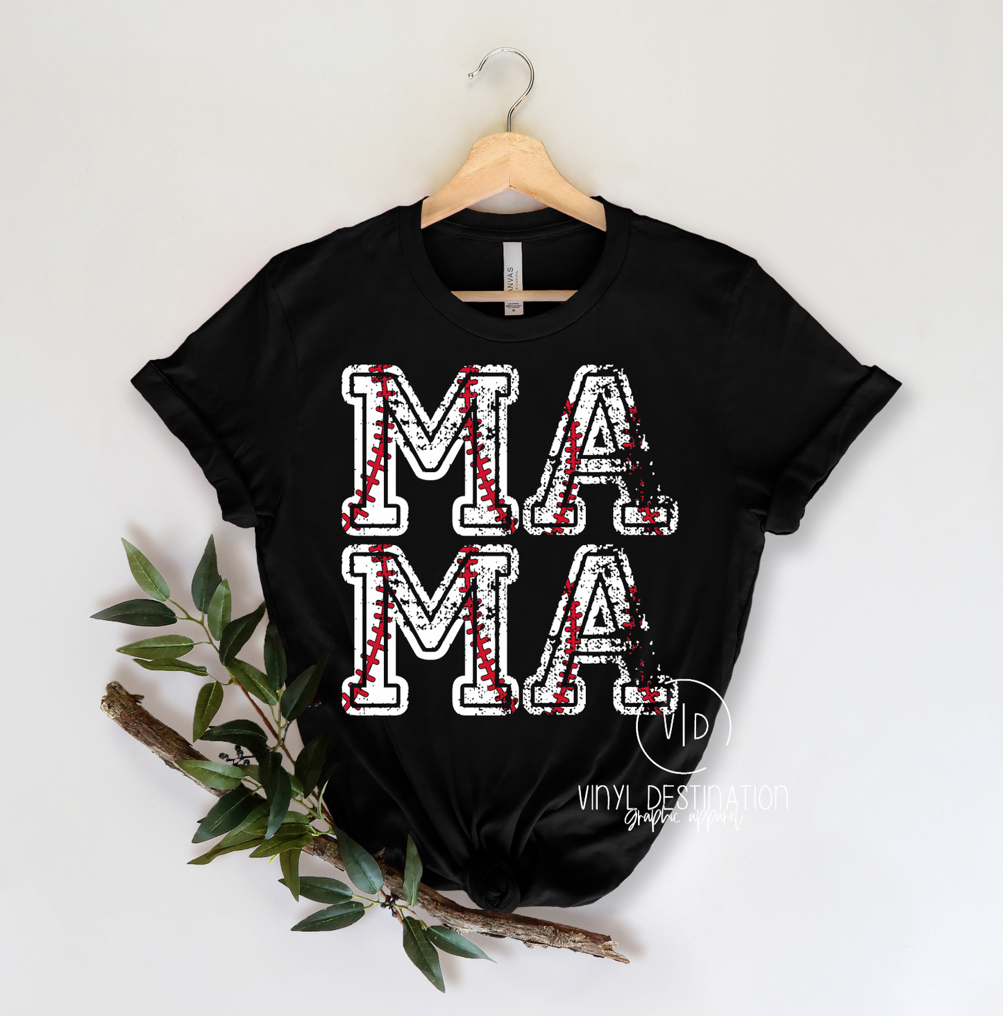 DISTRESSED BASEBALL MAMA TEE