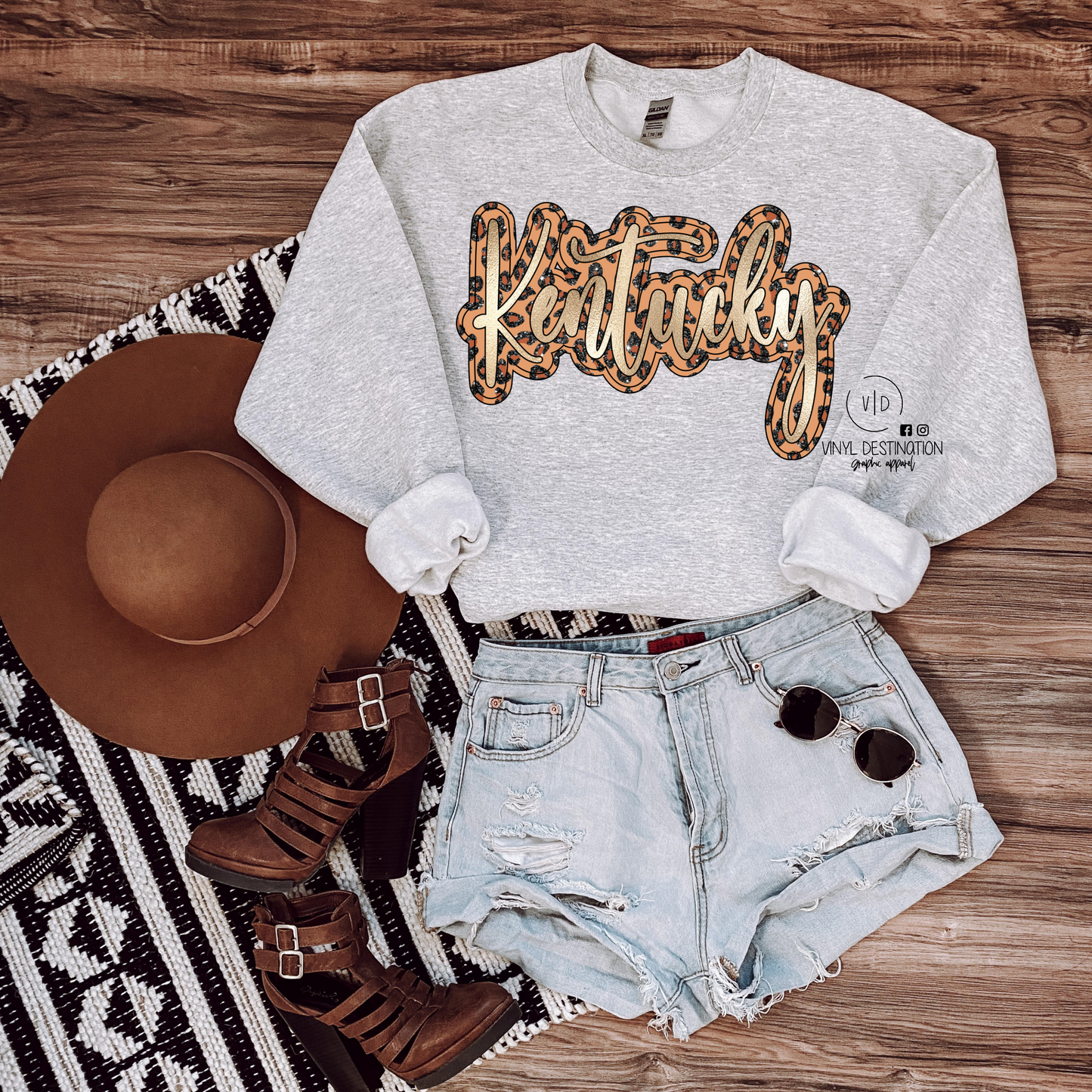 LEOPARD FOIL KENTUCKY CREWNECK SWEATSHIRT