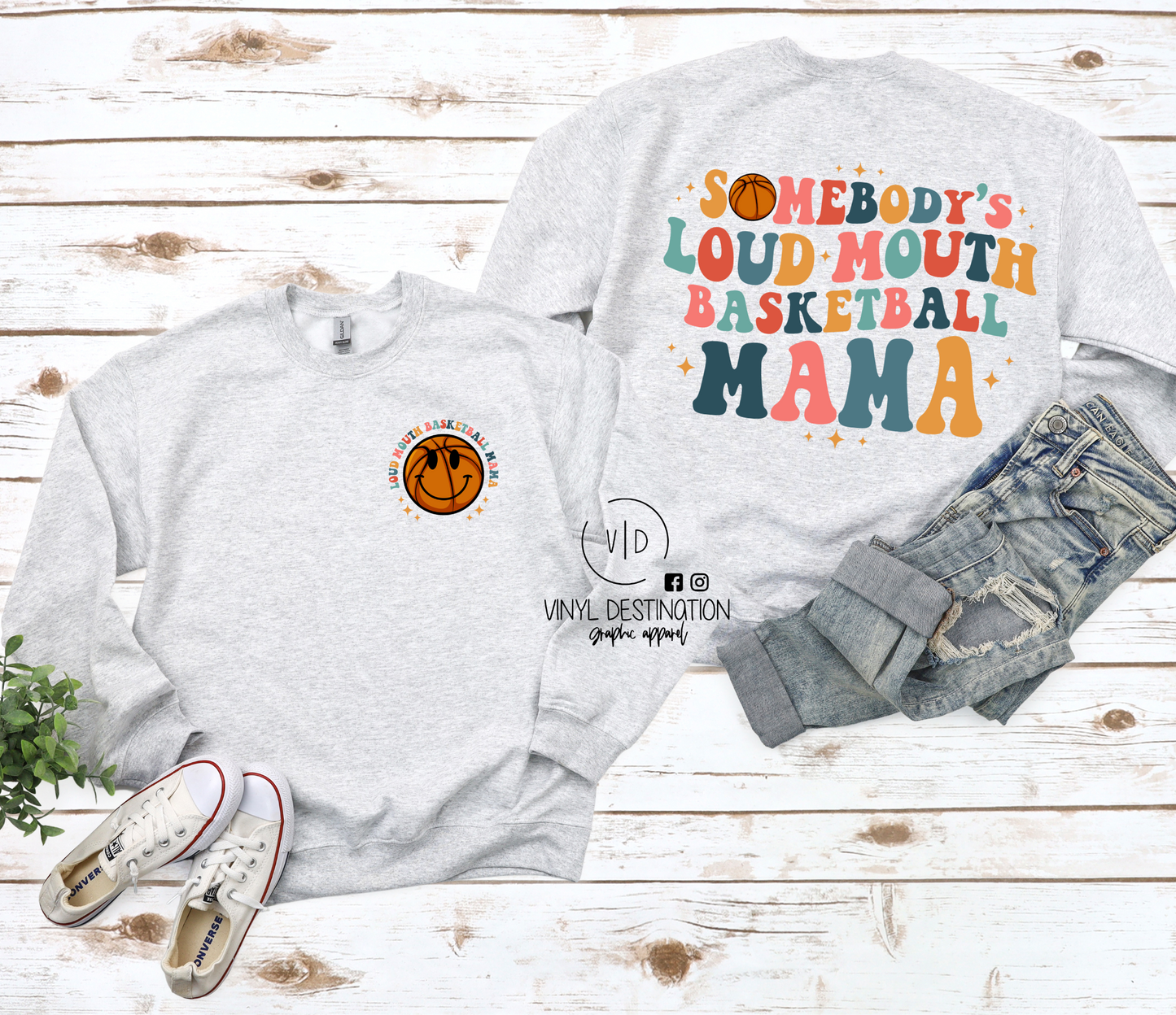 LOUD MOUTH BASKETBALL MAMA CREW/TEE