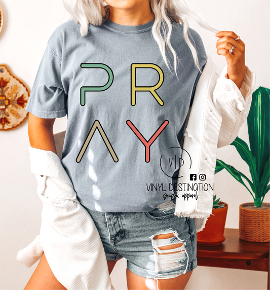 PRAY neutral colored tee